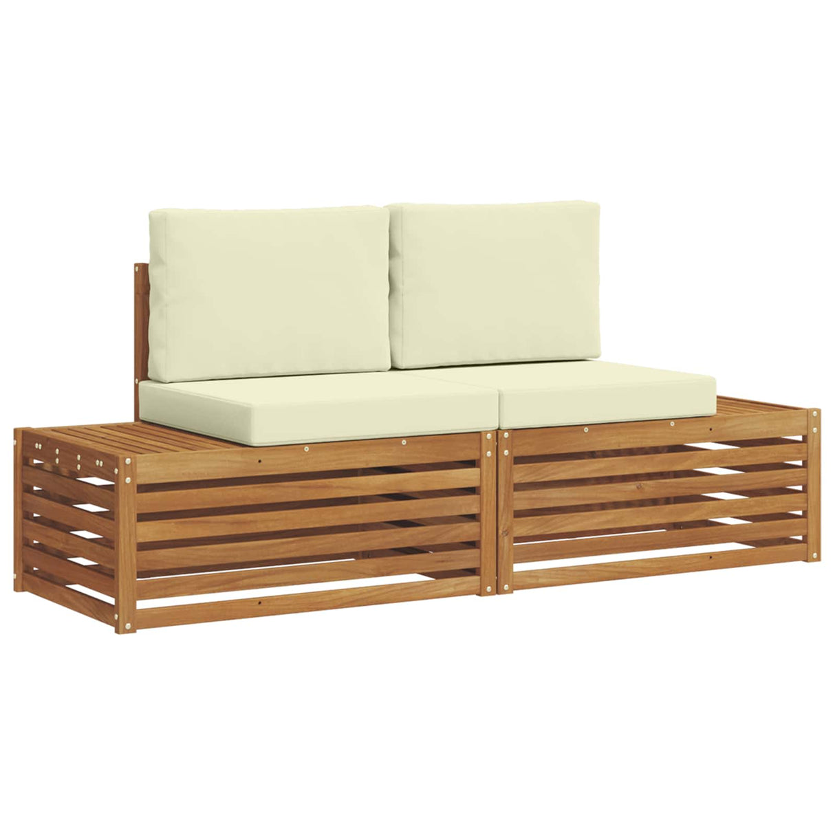 vidaXL Buiten bank set 2 Stuk Naturel 182,5 x 63 x 73 cm