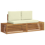 vidaXL Buiten bank set 2 Stuk Naturel 182,5 x 63 x 73 cm