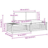 vidaXL Buiten bank set 2 Stuk Naturel 182,5 x 63 x 73 cm