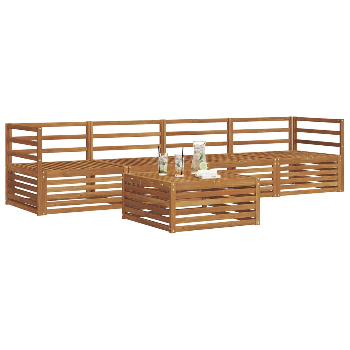 vidaXL Outdoor Sofa Set 5 pcs Natural