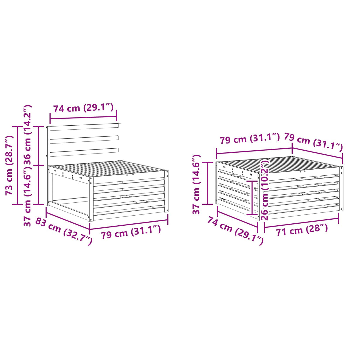 vidaXL Outdoor Sofa Set 5 pcs Natural