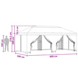 vidaXL Paviljoen met zijwanden 6 x 3 m Beige Polyester en Staal 190