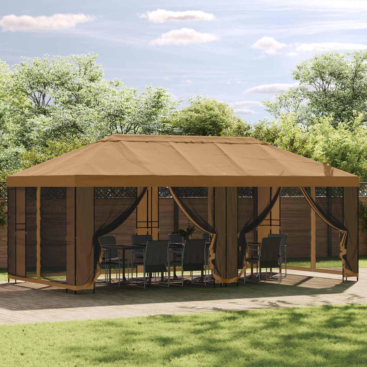vidaXL Gazebo Frame 6 x 3 m Zwart Staal