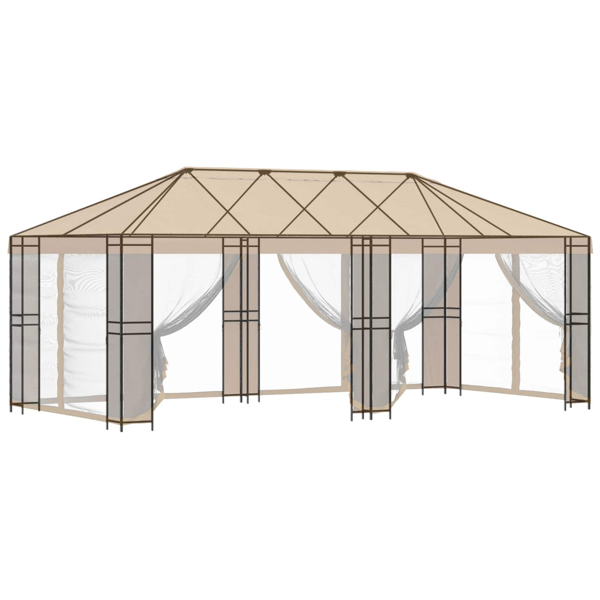 vidaXL Gazebo Frame 6 x 3 m Zwart Staal