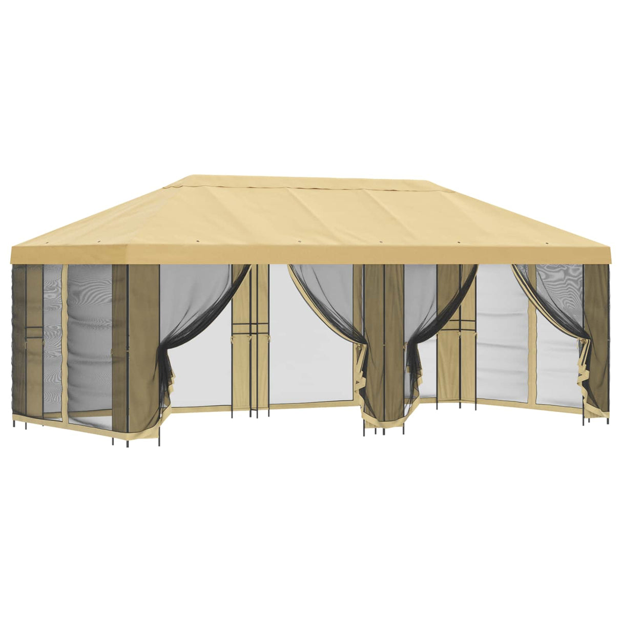 vidaXL Paviljoen met zijwanden 6 x 3 m Beige Polyester en Staal 190