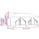 vidaXL Paviljoen met zijwanden 6 x 3 m Beige Polyester en Staal 190