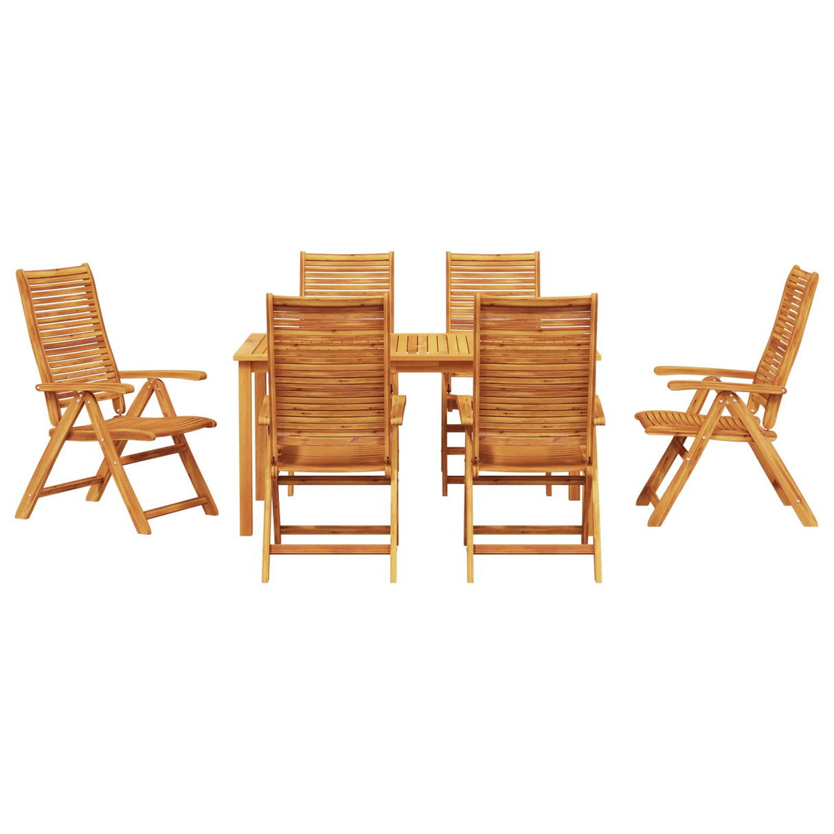vidaXL Tuin Eettafel Set 5 pcs Bruin Massief Acacia Hout