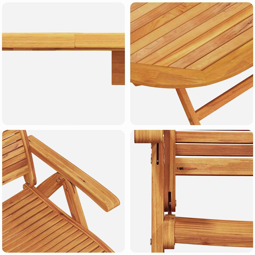 vidaXL Garden Dining Set 5 pcs Brown Solid Acacia Wood