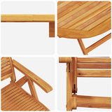 vidaXL Garden Dining Set 5 pcs Brown Solid Acacia Wood