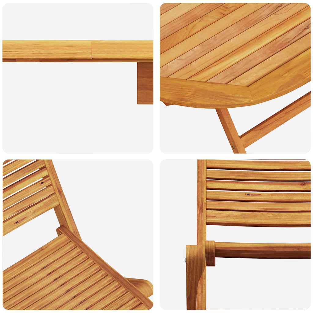 vidaXL Tuin Eettafel Set 7 pcs Bruin Massief Acacia Hout