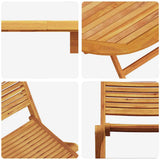 vidaXL Tuin Eettafel Set 7 pcs Bruin Massief Acacia Hout