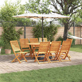 vidaXL Tuin Eettafel Set 7 pcs Bruin Massief Acacia Hout