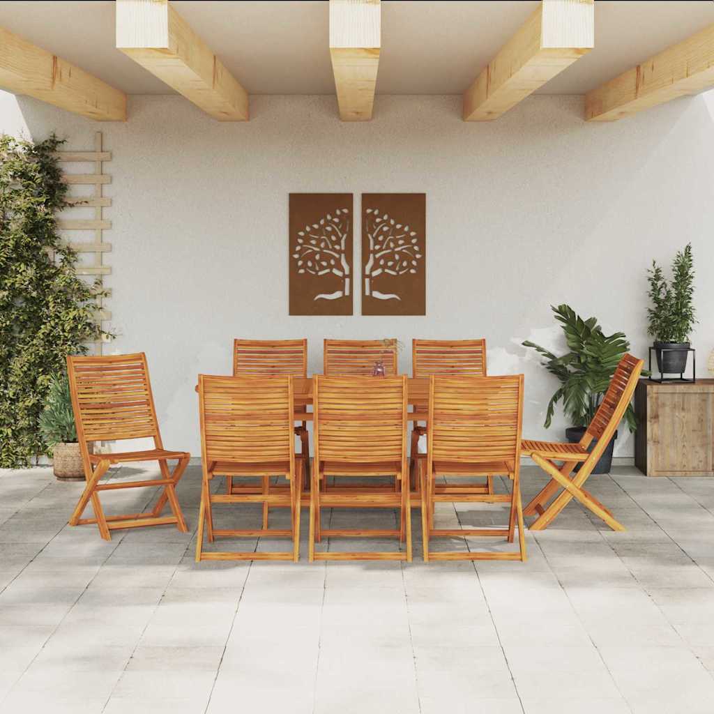 vidaXL Tuin Eettafel Set 7 pcs Bruin Massief Acacia Hout