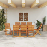 vidaXL Tuin Eettafel Set 7 pcs Bruin Massief Acacia Hout