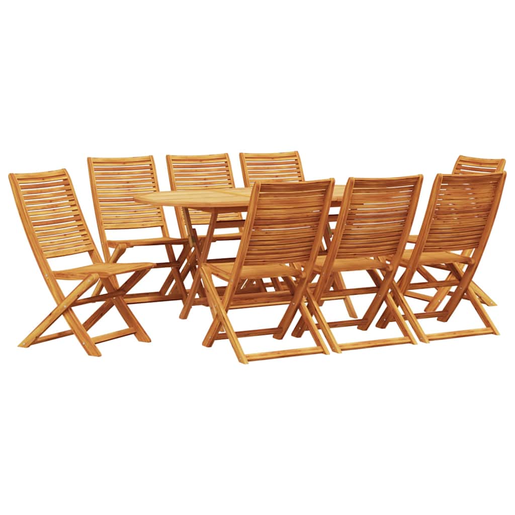 vidaXL Tuin Eettafel Set 7 pcs Bruin Massief Acacia Hout