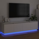 vidaXL TV Cabinet with LED White 180x38x49 cm Engineered Wood