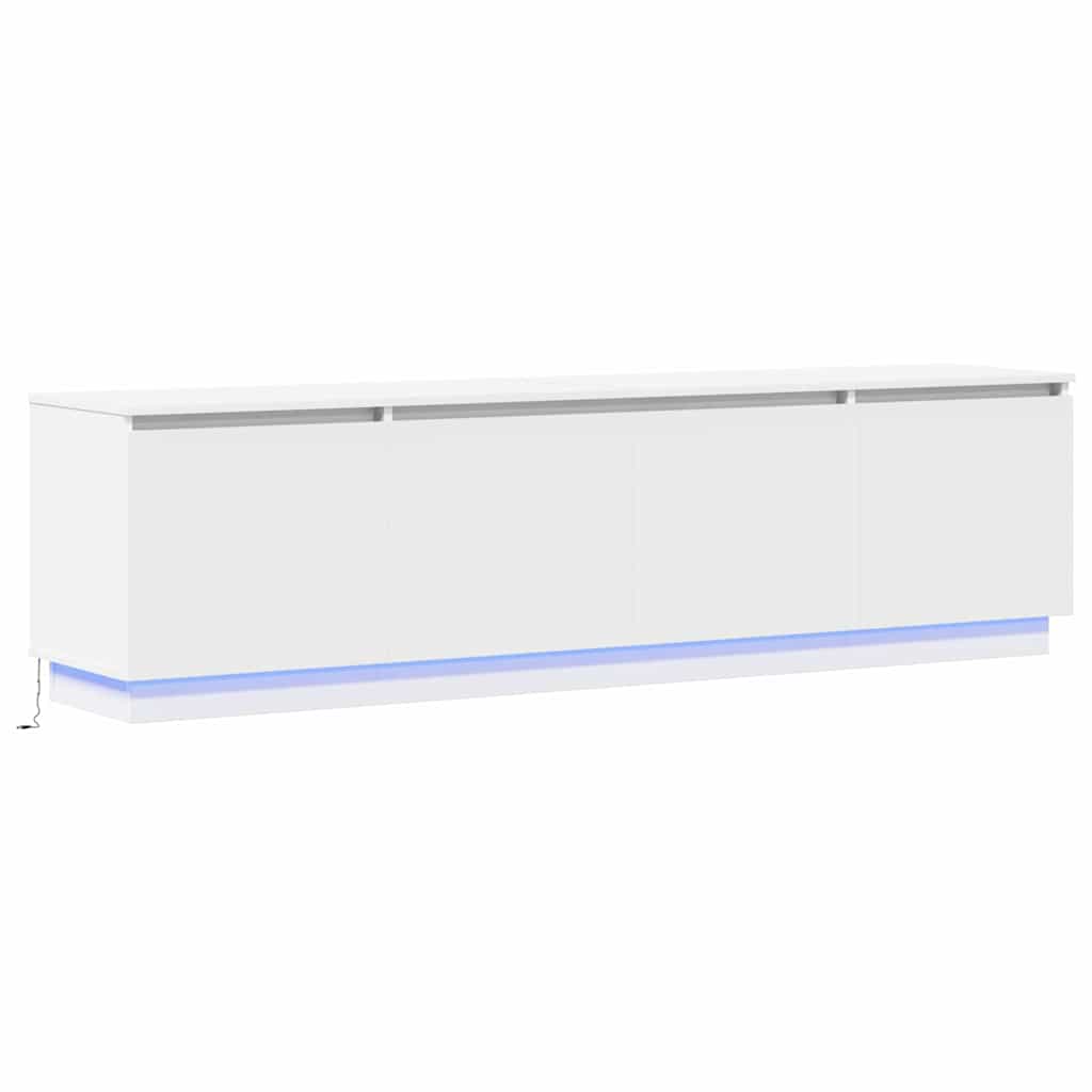 vidaXL TV Cabinet with LED White 180x38x49 cm Engineered Wood