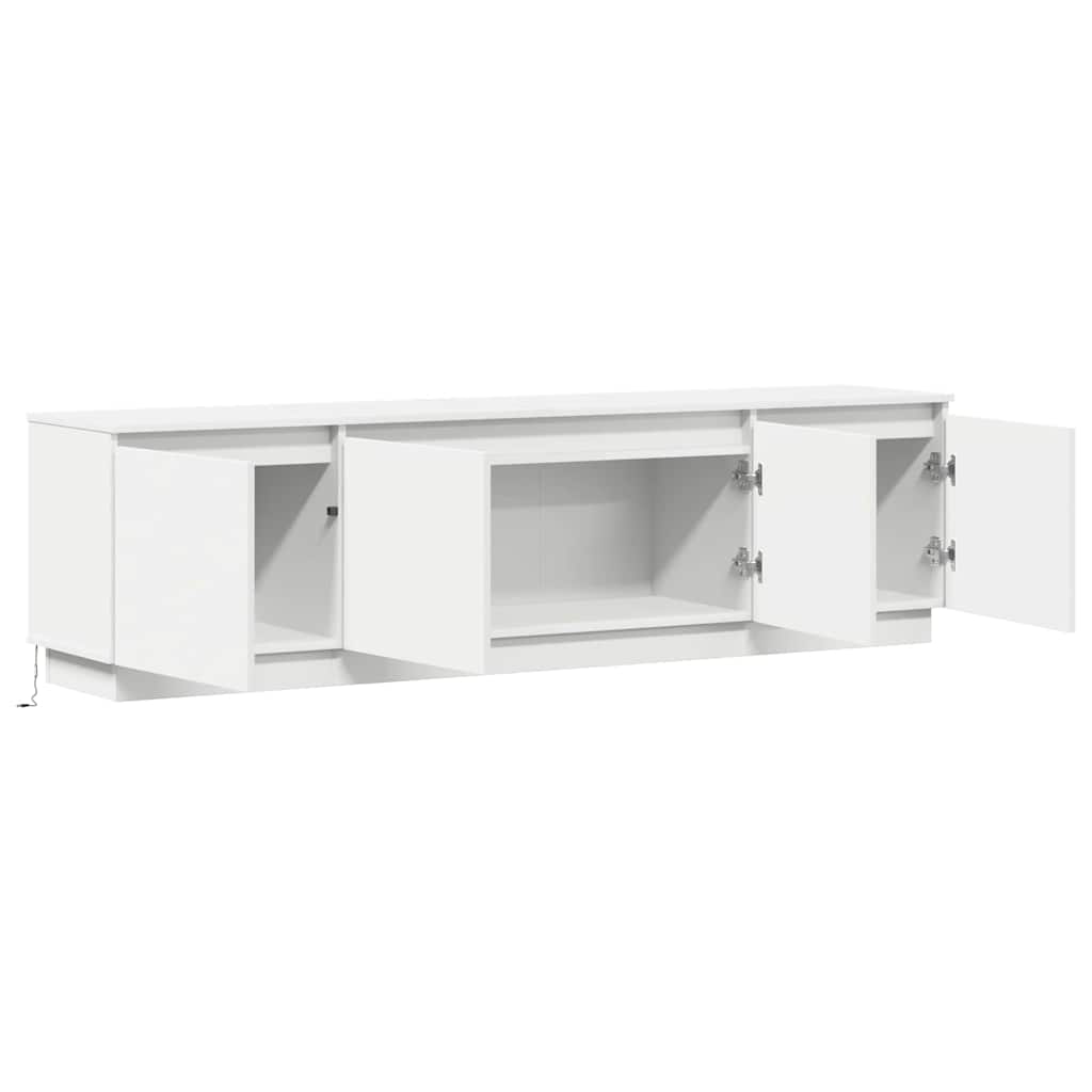 vidaXL TV Cabinet with LED White 180x38x49 cm Engineered Wood