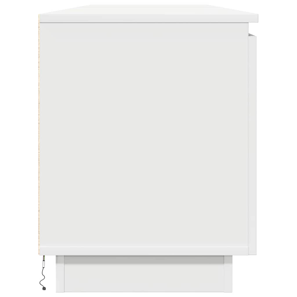 vidaXL TV Cabinet with LED White 180x38x49 cm Engineered Wood