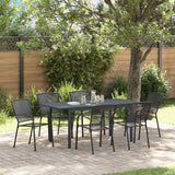 vidaXL Garden Dining Set 7 pcs Anthracite Powder-Coated Steel