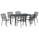vidaXL Garden Dining Set 7 pcs Anthracite Powder-Coated Steel
