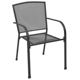 vidaXL Garden Dining Set 7 pcs Anthracite Powder-Coated Steel