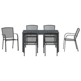vidaXL Garden Dining Set 7 pcs Anthracite Powder-Coated Steel