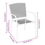 vidaXL Garden Dining Set 7 pcs Anthracite Powder-Coated Steel