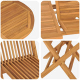 vidaXL Tuin Eettafel Set 5 pcs Bruin Massief Teakhout