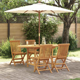 vidaXL Tuin Eettafel Set 5 pcs Bruin Massief Teakhout