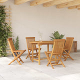 vidaXL Tuin Eettafel Set 5 pcs Bruin Massief Teakhout