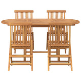 vidaXL Tuin Eettafel Set 5 pcs Bruin Massief Teakhout