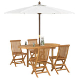 vidaXL Tuin Eettafel Set 5 pcs Bruin Massief Teakhout