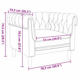 vidaXL Bank Lichtgrijs 78,5 x 74,5 x 74,5 cm Polyester