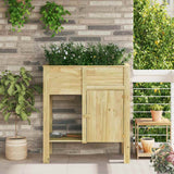 vidaXL Hoge Plantenbak met plank Bruin Geïmpregneerd grenenhout