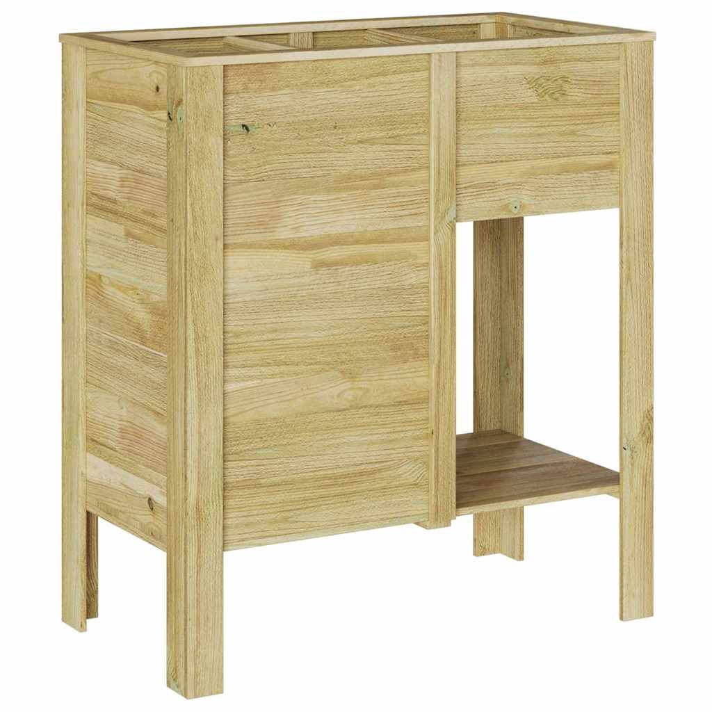 vidaXL Hoge Plantenbak met plank Bruin Geïmpregneerd grenenhout