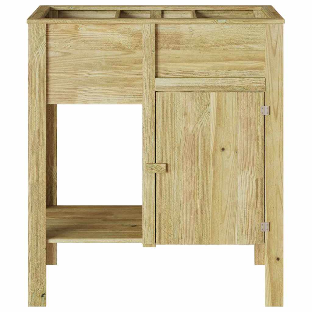 vidaXL Hoge Plantenbak met plank Bruin Geïmpregneerd grenenhout