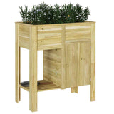 vidaXL Hoge Plantenbak met plank Bruin Geïmpregneerd grenenhout
