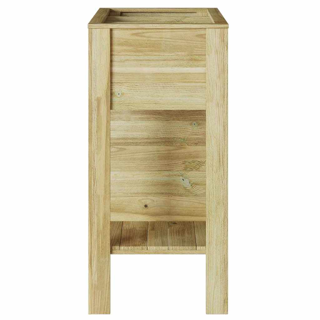 vidaXL Hoge Plantenbak met plank Bruin Geïmpregneerd grenenhout