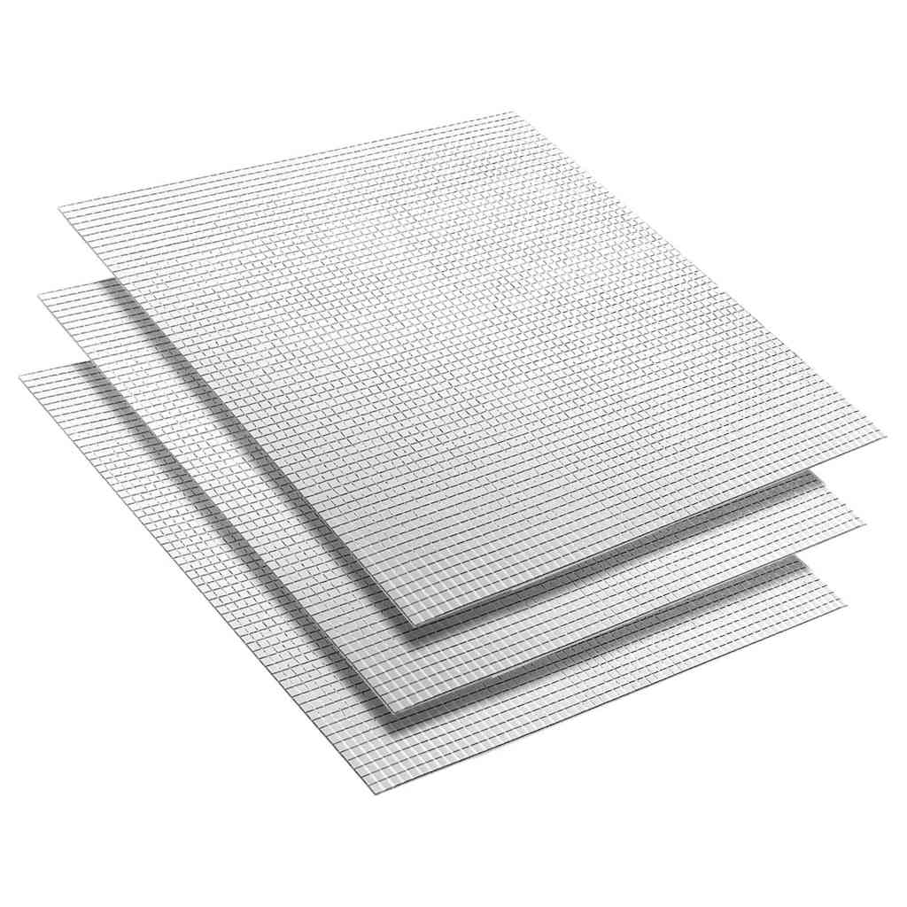 vidaXL Spiegel Mozaïek Tegel Geometrisch 3 pcs Zilver 30 x 30 cm Glas
