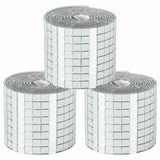 vidaXL Spiegel Mozaïek Tegel Geometrisch 3 pcs Argent 100 x 4 cm Verre