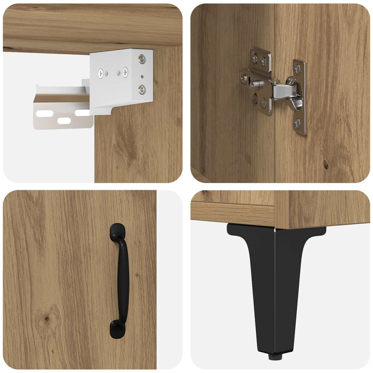 vidaXL Highboard 2 pcs Oud hout Bewerkt hout