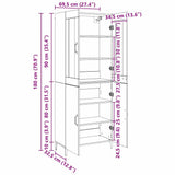 vidaXL Highboard 2 pcs Oud hout Bewerkt hout