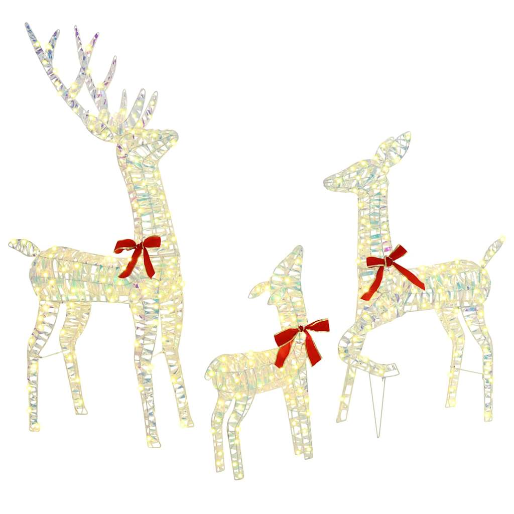vidaXL Rendierfamilie met 300 LED 3 pcs Warmwit 67 x 26 x 127 cm PET