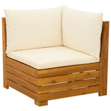 vidaXL Outdoor bench set with cushions 2 Pieces Brown Solid Acacia Wood