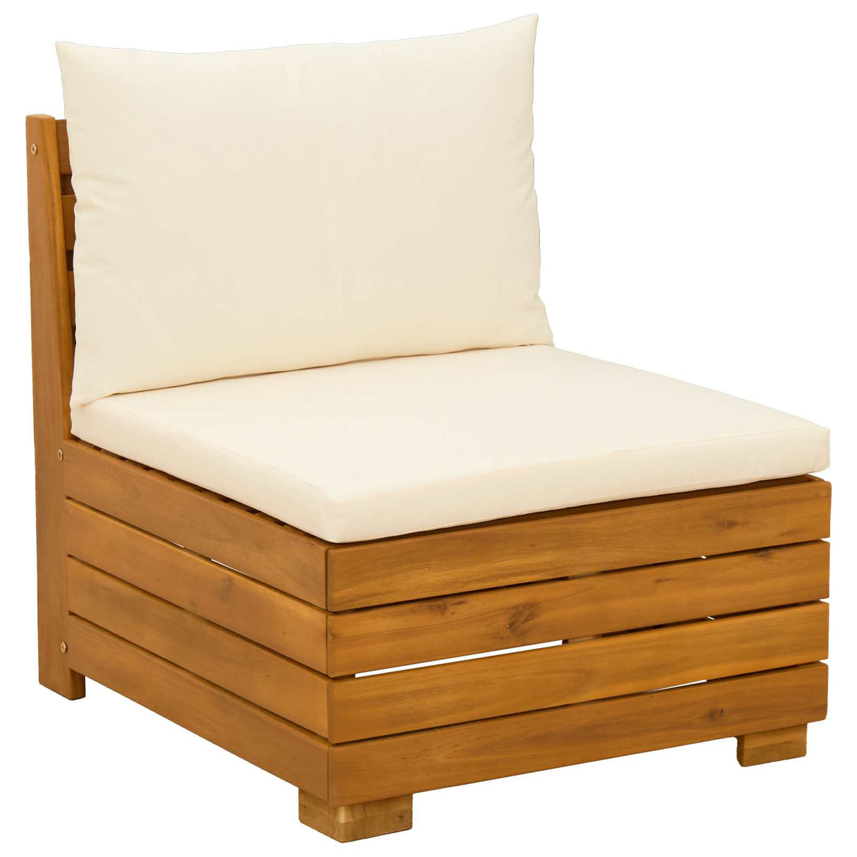 vidaXL Outdoor bench set with cushions 2 Pieces Brown Solid Acacia Wood