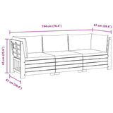 vidaXL Outdoor bench set with cushions 2 Pieces Brown Solid Acacia Wood