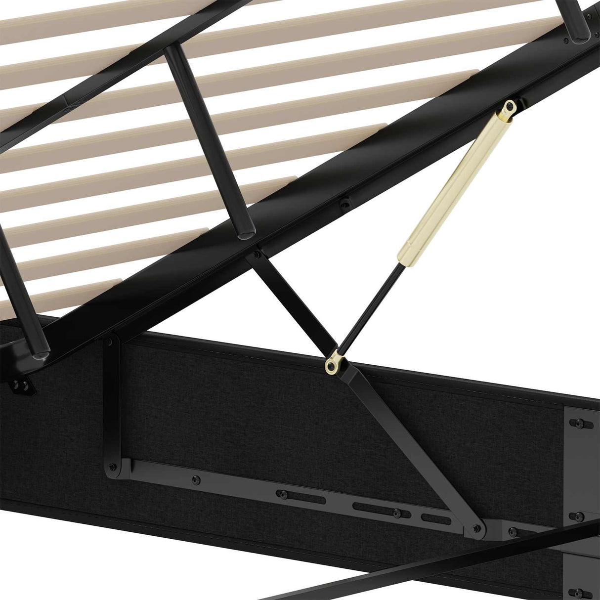vidaXL Ottoman Bedframe Zwart King size Kunstleer
