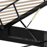 vidaXL Ottoman Bedframe Zwart King size Kunstleer