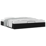 vidaXL Ottoman Bedframe Zwart King size Kunstleer